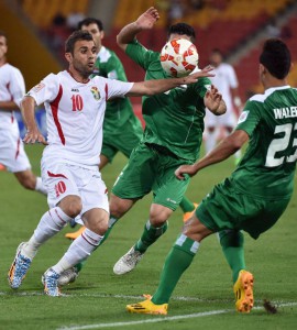 Imagen del partido que enfrentó a Irak y Jordania