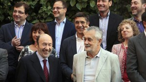 José Antonio Griñán, Patxi López, Roberto Jiménez y el propio Tomás Gómez, en una imagen de archivo