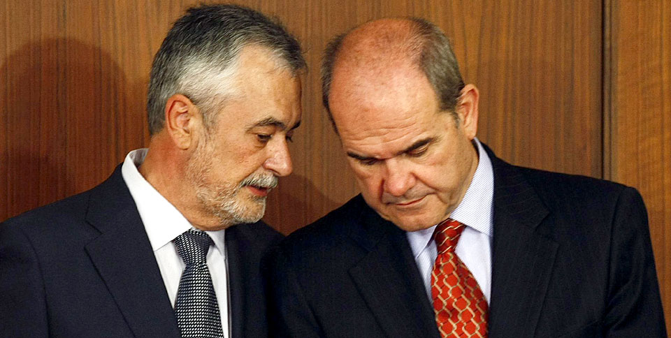 Los ex presidentes de la Junta de Andalucía Manuel Chaves y José Antonio Griñán