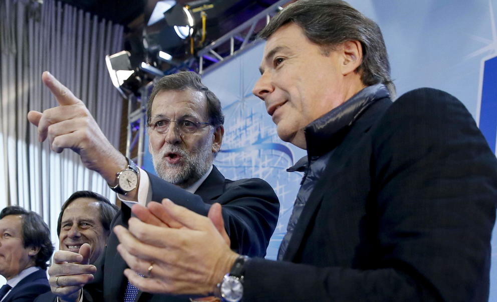 Ignacio González y Mariano Rajoy en un acto del PP.