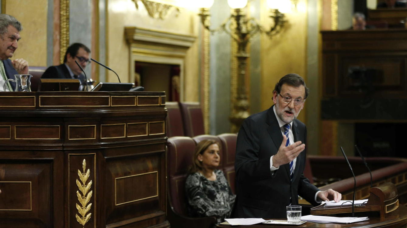 Rajoy, en su réplica a la intervención del líder del PSOE, Pedro Sánchez, en el debate del estado de la nación.
