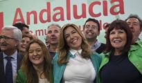 Susana Díaz celebra el triunfo electoral en el Palacio de Congresos de Sevilla