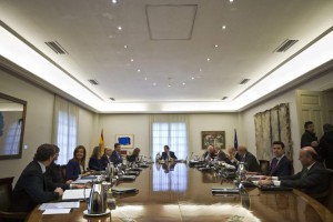El presidente del Gobierno, Mariano Rajoy, preside la reunión del Consejo de Ministros. 