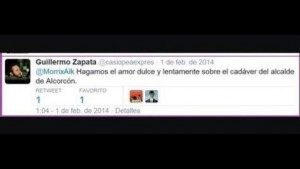 Tuit de Zapata cruzado con un candidato de «Ganar Alcrocón»