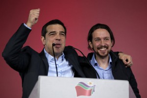 Alexis Tsipras, junto a Pablo Iglesias