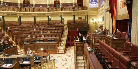Congreso de los Diputados prácticamente vacio