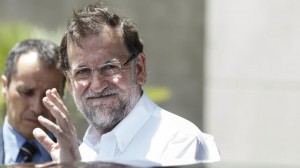 Mariano Rajoy, a la salida del Campus Faes este domingo.