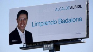 Cartel electoral de Garcia Albiol en las municipales de Badalona. 
