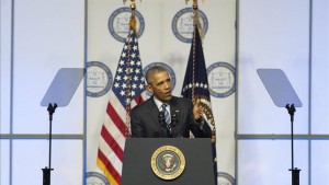 El presidente Obama en una rueda de prensa