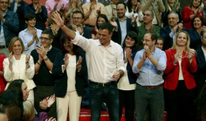 Pedro Sanchez, secretario general del PSOE, en el acto de presentación de candidatos al Congreso de su partido