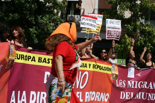 Manifestación a favor de los derechos de los inmigrantes.