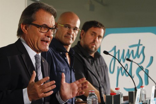 Artur Mas, Raúl Romeva y Oriol Junqueras