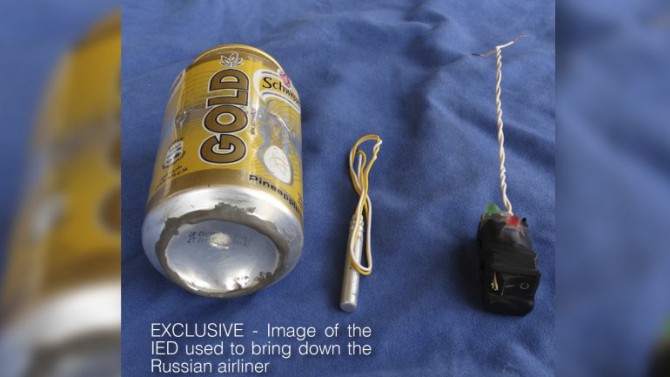 La bomba casera con la que ISIS asegura haber derribado el avión ruso en Egipto