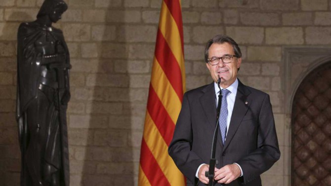 El presidente de la Generalitat, Artur Mas, en la declaración institucional con motivo de la Diada el pasado 11 de septiembre. 