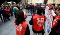Imagen de una protesta de los extrabajadores de RTVV