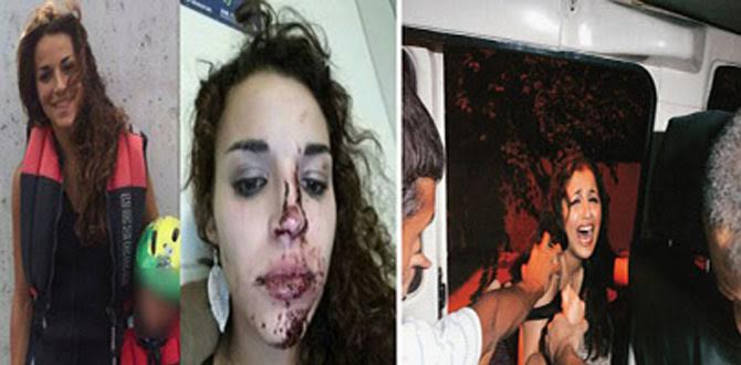Dos de las jóvenes que sufrieron agresión, la primera violada y la segunda siendo atacada