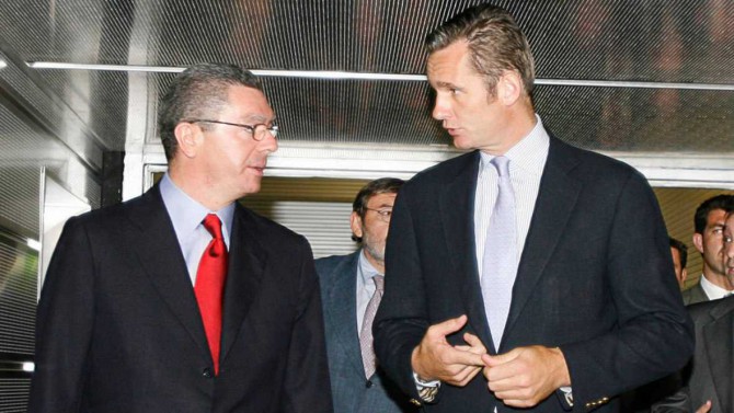 Alberto Ruiz Gallardón e Iñaki Urdangarin