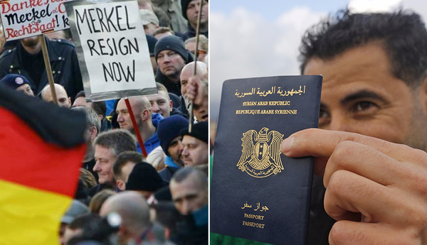 Izquierda: Una nueva encuesta muestra que casi la mitad de los alemanes quiere la dimisión de la canciller Ángela Merkel debido a su política migratoria de puertas abiertas. Derecha: La Interpol tiene datos de 250.000 pasaportes sirios e iraquíes robados o perdidos, incluyendo pasaportes que están en blanco.