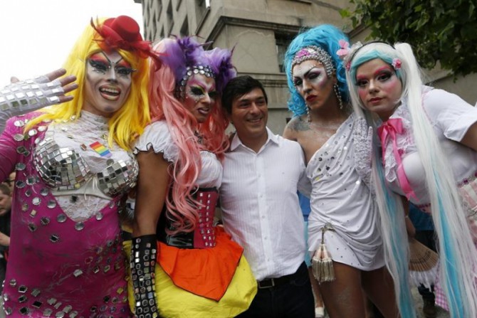 Transexuales celebrando el Día del Orgullo Gay en Santiago (Chile)