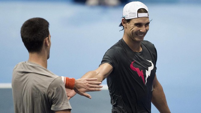 Novak Djokovic junto a Rafa Nadal