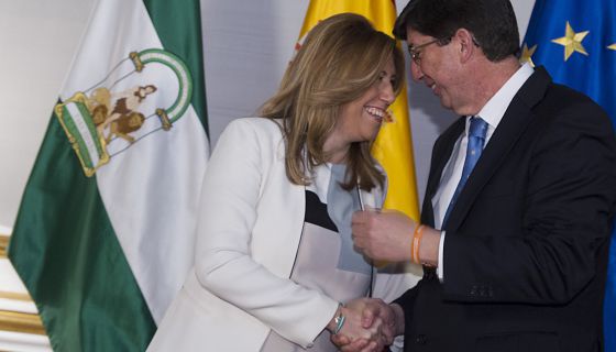 Susana Díaz y Juan Marín, el líder de Ciudadanos en Andalucía.