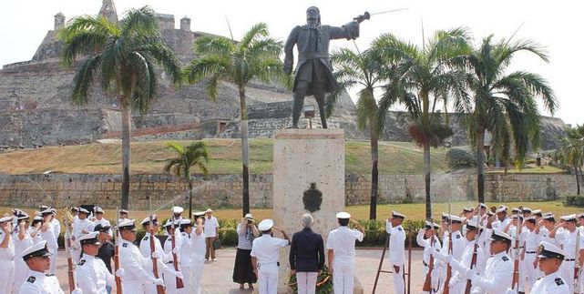 Homenaje a Blas de Lezo en Cartagena de Indias.