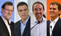 De izquierda a derecha, Mariano Rajoy, Pedro Sánchez, Pabblo Iglesias y Albert Rivera, líderes del PP, PSOE, Podemos y Ciudadanos, respectivamente.