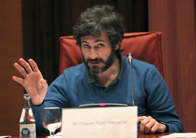 Oleguer Pujol Ferrusola, hijo del expresidente de catalán Jordi Pujol y Marta Ferrusola, durante su comparecencia ante la comisión del Parlament catalán el 9 de marzo pasado. 