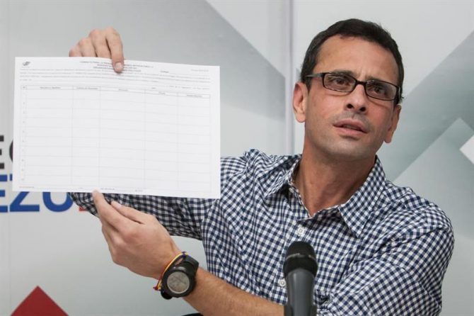 El líder opositor venezolano Henrique Capriles.