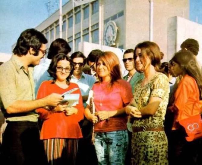 Estudiantes iraníes en 1970.