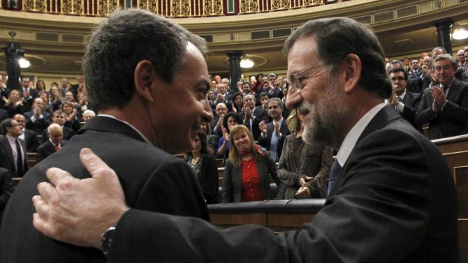 Rajoy y Zapatero. 