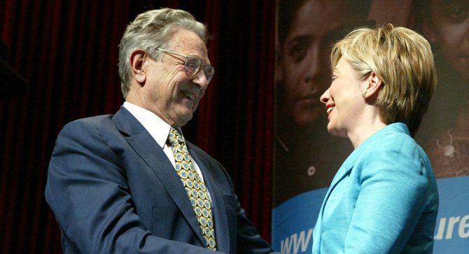 George Soros y Hillary Clinton.
