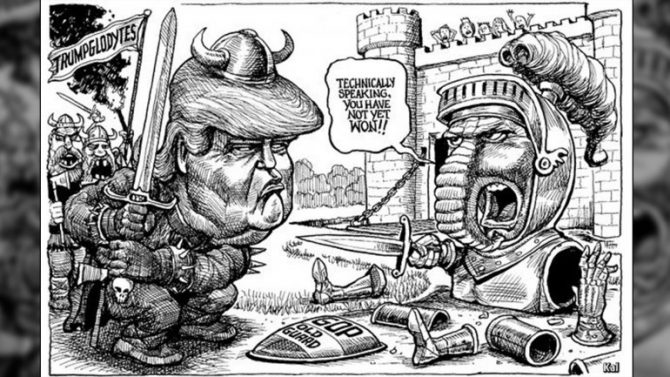 "Trumpgloditas", dice la caricatura de The Economist