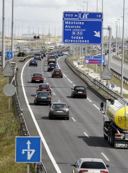 Carretera de Extremadura, a la altura de la localidad madrileña de Móstoles.