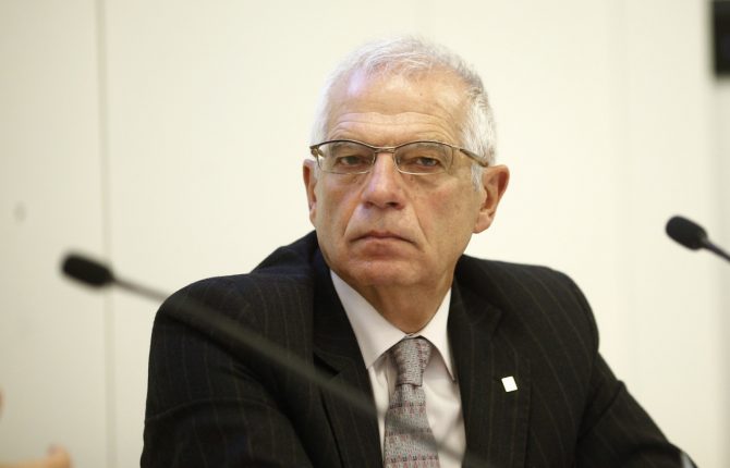 Josep Borrell, durante una rueda de prensa