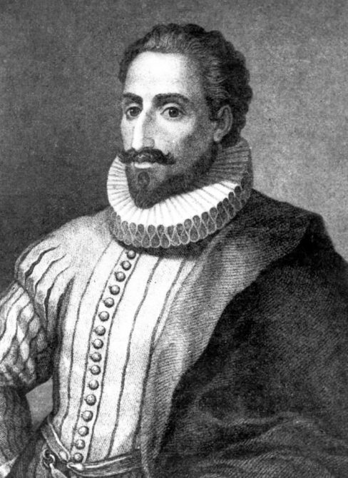 Retrato del escritor Miguel de Cervantes Saavedra, autor de la obra cumbre de la literatura española, "Don Quijote de La Mancha". 