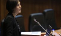 La directora general de Tráfico, María Seguí, durante su intervención en una jornada sobre tráfico con motivo del décimo aniversario del permiso de conducción por puntos el día 1 de julio.