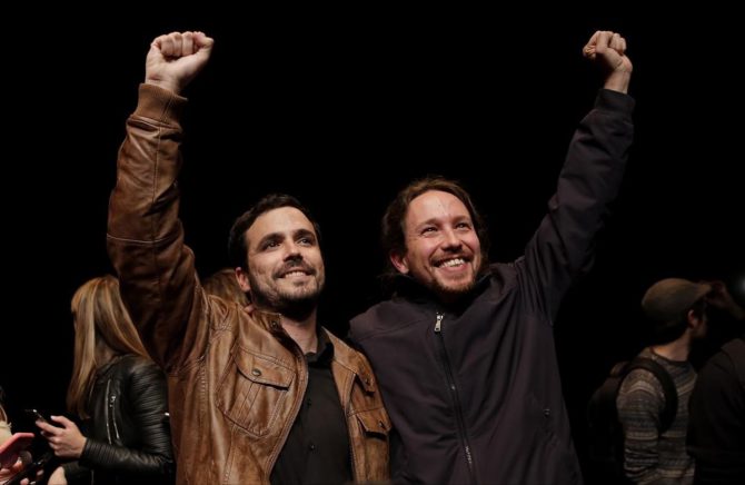 Alberto Garzon y Pablo Iglesias