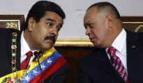Nicolás Maduro, presidente de Venezuela, junto a Diosdado cabello, presidente de la Asamblea nacional. Son los dos hombres fuertes del chavismo.