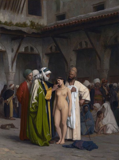 El mercado de esclavos (obra de Jean-Léon Gérôme. 1884)