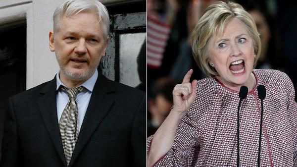 Julian Assange, Hillary Clinton