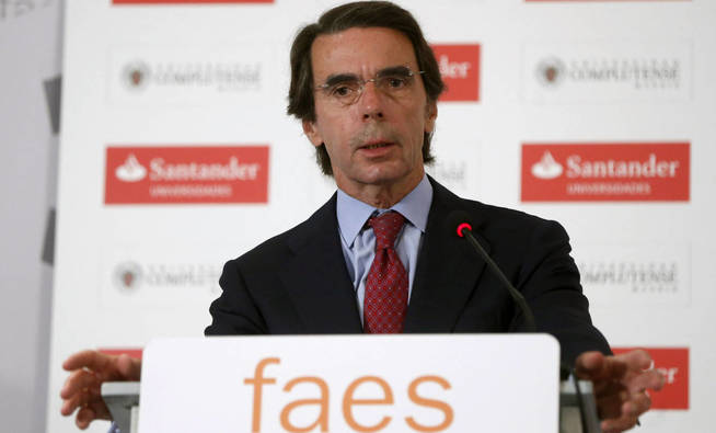 El expresidente del Gobierno y presidente de FAES, José María Aznar.