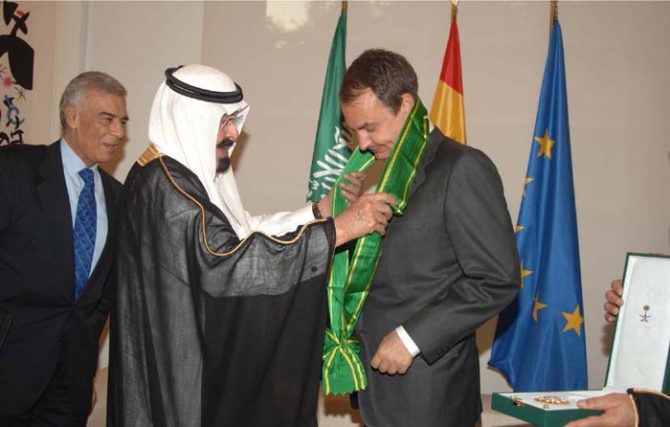 Zapatero, artífice de la Alianza de Civilizaciones, recibe el homenaje del rey de Arabia