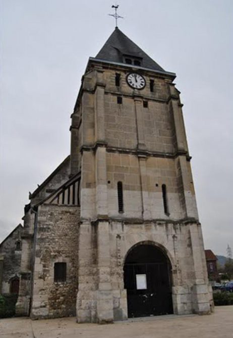 La Iglesia de Saint-Étienne-du-Rouvray atacada este martes por el Estado Islámico.