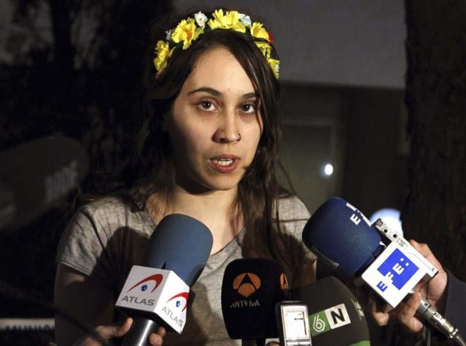 La líder en España del movimiento femenista Femen, Lara Alcázar. 