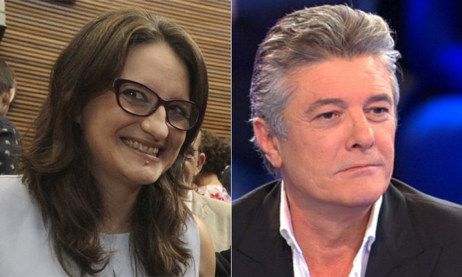 Mónica Oltra y el cantante Francisco.