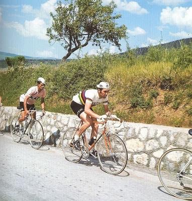 "El Tarangu" en el Giro de Italia de 1972, vistiendo la maglia rosa.