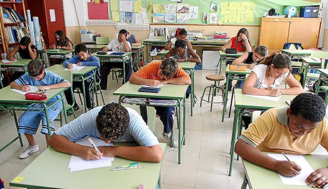 Aula de un colegio de Baleares.