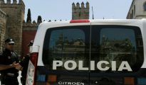 Una furgoneta de la policía fotografiada en Sevilla,