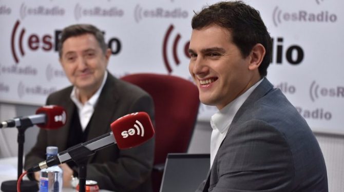 Albert Rivera y uno de sus mentor mediáticos, el ultraliberal Jiménez Losantos.